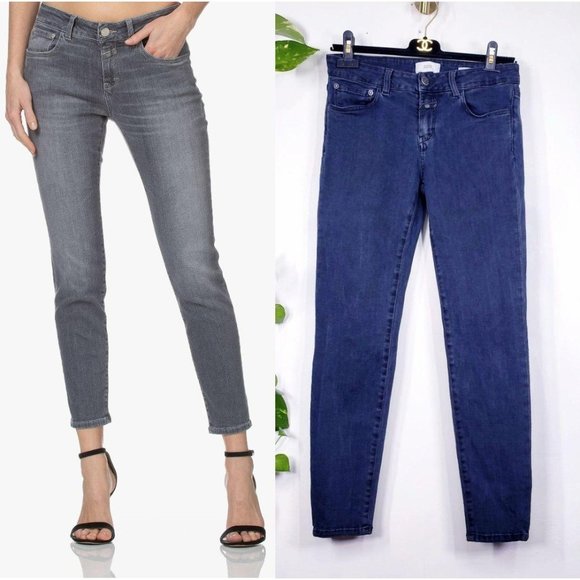 Closed Jeans Womens 27 Black Ankle Skinny Denim Cropped Mid‎ Rise Slim Fit - Picture 1 of 13